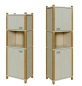 Preview: Stollenschrank zweitürig + Regal